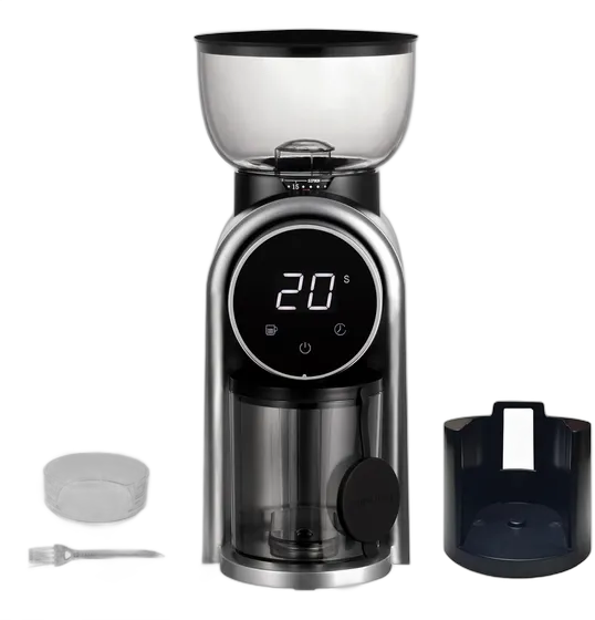 Adjustable Stainless Steel Coffee Grinder, Professional, Home/Café, Black