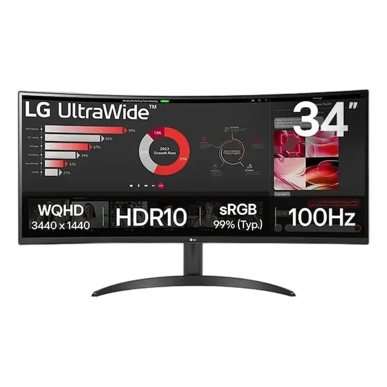 Curved Monitor 34" Ultrawide WQHD 34WR50QK-B 100Hz HDR10 LG