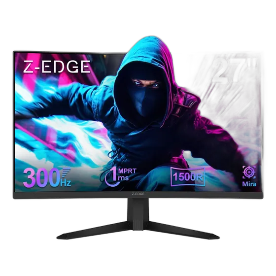 Z-Edge 27" Curved Gaming Monitor, 300Hz, 1ms, 1500R, Full HD