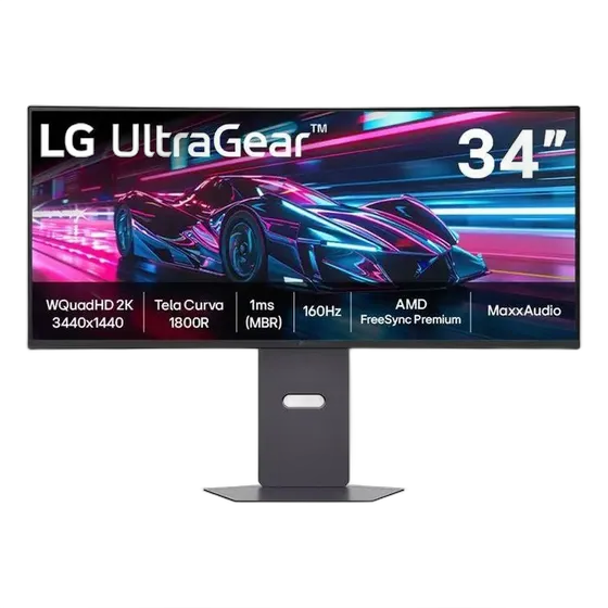 LG UltraGear Curved Gaming Monitor 34" QuadHD 2K, 160Hz, AMD