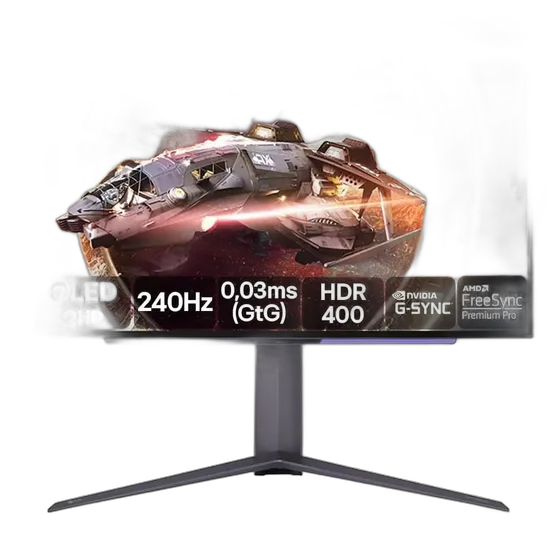 Gaming Monitor LG UltraGear OLED โ OLED Screen 27โ, 2K QHD, HDR400, True black, 1.5M:1, 240Hz, 0.03ms (GtG), NVIDIAยฎ G-SYNCยฎ โ 27GS95QE-B - Acceptable (Refurbished)