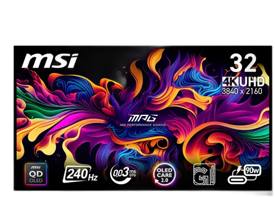 MSI MPG 321URXW 32 QD-OLED 240Hz Gaming Monitor, White