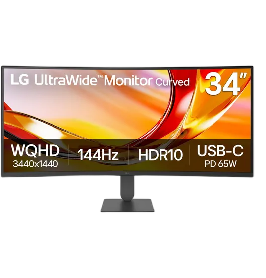 LG 34U640B-B 34 Curved Ultrawide QHD 144Hz HDR10 Monitor