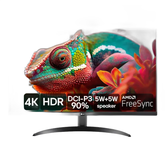 LG UHD 4K Monitor - 32" Screen, 4K, DCI-P3 90%, HDMI, Display Port, HDR10, AMD Free Sync, Dynamic Action Sync, Black Stabilizer, MaxxAudio, UltraHD - 32UR500-B
