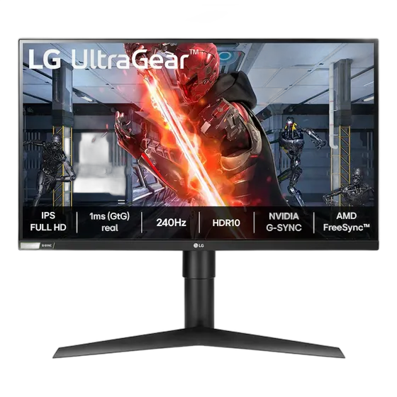LG UltraGear 27GN750-27" IPS Full HD Monitor, 240Hz, 1ms (GtG), NVIDIA G-Sync, HDMI, USB 3.0 and Tilt Adjustments, Black