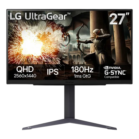 LG Ultragear Monitor 27gs75q-b, 27'', 1440p QHD 180hz, 1ms