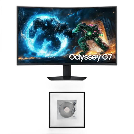Samsung Odyssey G7 37 4K Monitor + Samsung Music Frame