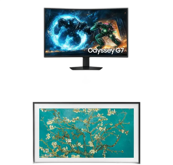 Samsung Odyssey G7 37 4K Monitor + 32 The Frame Smart TV