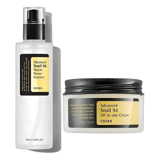 Mucin Snail 92% Snail Power Essence and 96% Cosrx Advanced