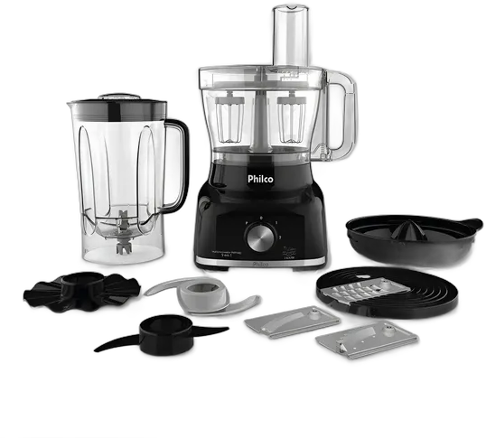 Philco Pmp1600 Food Processor - 1700W - 9-in-1 - Black