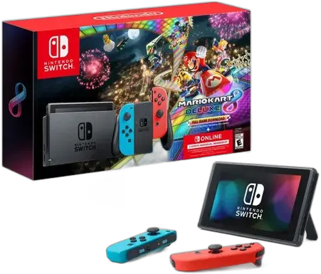 Nintendo Nintendo Switch Switch Hbdskabl1 32gb Mario Kart 8 Deluxe Color Neon Red and Neon Blue and Black 2018