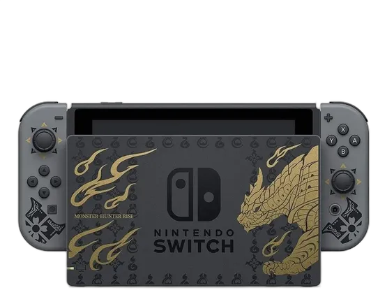 Nintendo Switch 32GB Monster Hunter Rise Deluxe Edition color gray and black and gold
