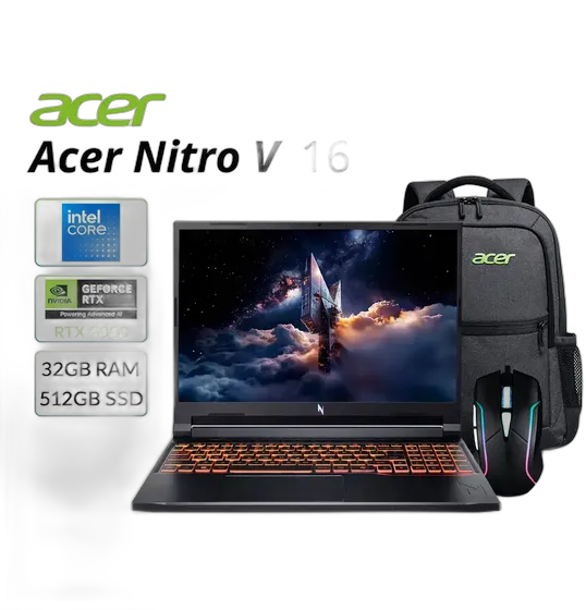 Acer Nitro V 16 Gaming Notebook Core i7 RTX 5060 32GB RAM and 512GB SSD with 16" WUXGA 180Hz Display