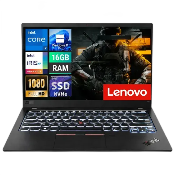 Lenovo ThinkPad X1 Carbon G8 Laptop with Touchscreen Intel Core i7-10610U 16GB RAM 256GB SSD Windows 11 Pro Backlit Keyboard Gaming Laptop - Excellent (Refurbished)