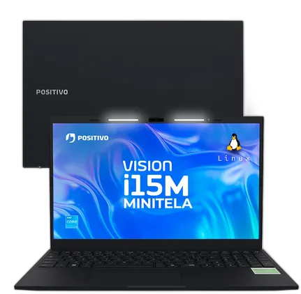 Positivo Vision I15M Laptop with Mini-screen, Intel Core 3, 8GB RAM, 256GB SSD and 15.6 Full HD IPS Anti-glare Display Black