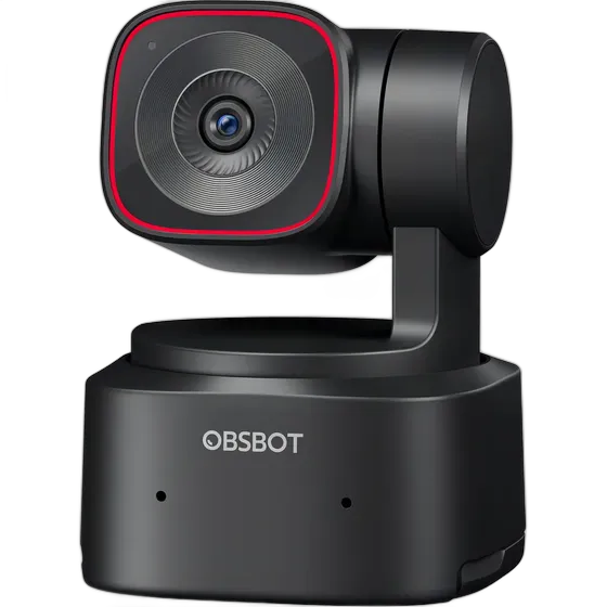 OBSBOT Tiny 2 Lite 4K Webcam for PC PTZ Streaming Camera with AI Tracking, 1/2" Sensor, Gesture Control, 60 FPS HDR, Microphones, Webcam for Desktop, Laptop, Meetings etc. Black/Red