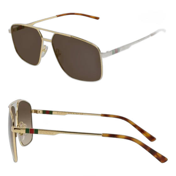 Gucci GG1676S Navigator Sunglasses with Luxury Kit, White/Black
