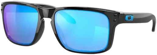 Oakley Holbrook Sunglasses Standard Size Mirror Design Polished Black Frame and Sapphire Lens