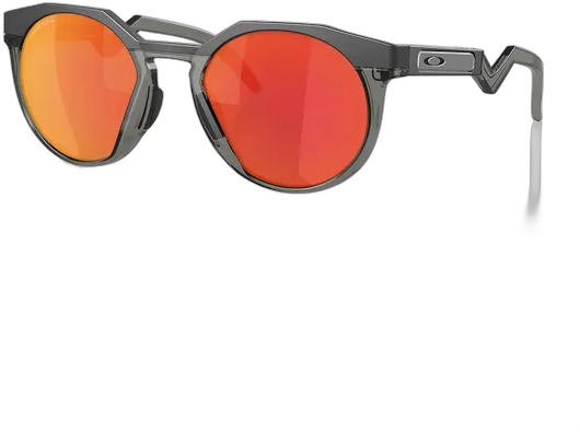 Oakley HSTN Round Sunglasses Matte Carbon Prizm Ruby Grey OO9242-0252