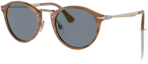 Persol PO3166S Havana Sunglasses Light Blue Lenses UV Protection