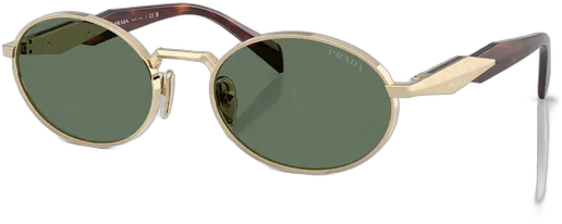 Prada Pr65zs Zvn70l-55 Sunglasses Gold Color Gold Frame Gold Temple Green Lens