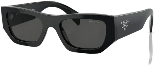Prada PR A01S Sunglasses 16K08Z-53 Black Dark Grey Lens