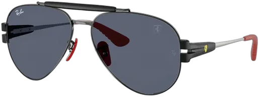 Ray-Ban Aviator RB3762M Men's Sunglasses in Matte Black and Red Metal