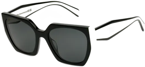 Prada Spr15w Glasses Black/white 09q-5s0 54mm Temple Color White Lens Color Dark Gray Rectangular Design