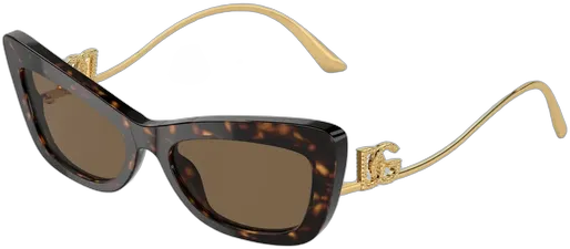 Dolce & Gabbana Cat-Eye Sunglasses Havana Frame Brown Lenses