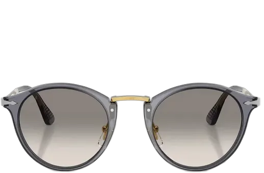 Persol PO 3166-S Calligrapher Edition Sunglasses Round Grey Gradient Translucent Blue/Gold - Shiny