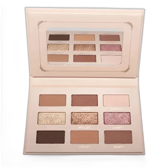 9-Color Chocolate Glam Eyeshadow Palette - Pramaquiar Light Brown Color