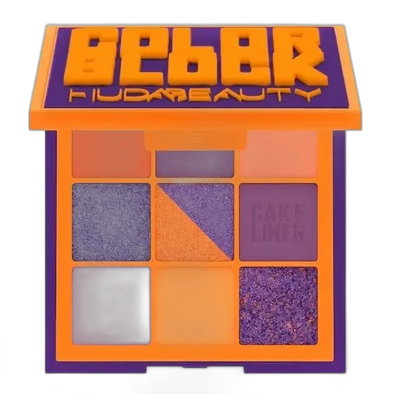 Huda Beauty Color Block Orange Purple Eyeshadow Palette 9 Colors