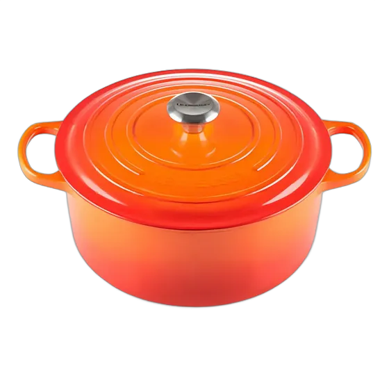 Le Creuset Round Pot 30cm Signature Kitchen Cookware Orange Color