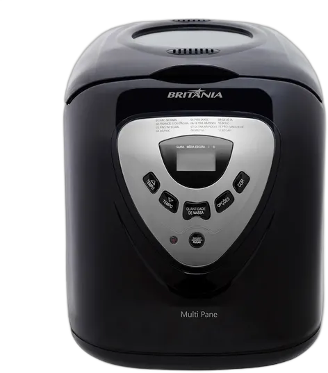 Britânia Multipane Bread Maker 12 Programs with Timer Function and Non-Stick Coating, 550W Black, 127V