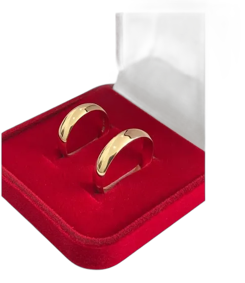 Wedding Ring Pair in 18k Gold 2.5g 4mm Polished