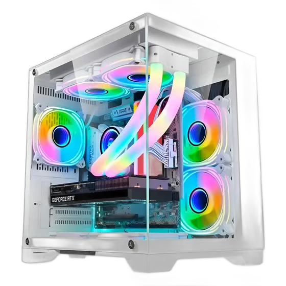 White Gaming PC Intel i7 GeForce RTX 3050 RAM 16GB SSD 512GB