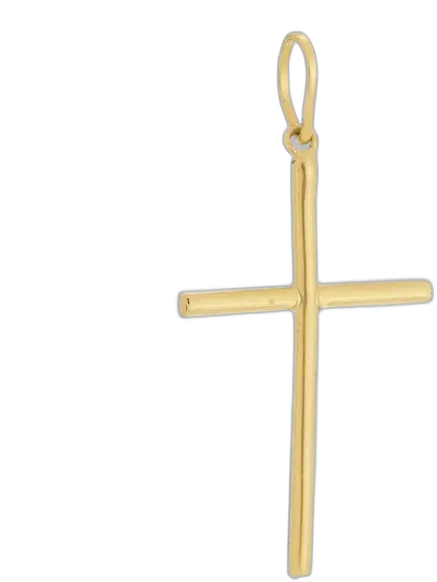 Slim Crucifix Pendant in Pure 18k Gold 750