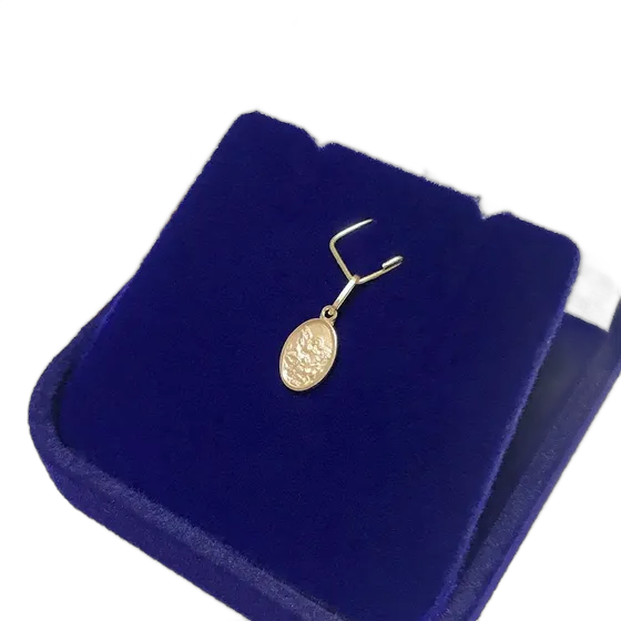 Saint Michael the Archangel Oval Mini Pendant 18k Gold 750 Genuine Faith Protection Religious Devotion Medal Gift BlueOne Joias