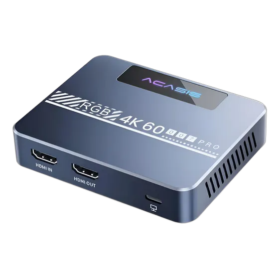 Acasis HDMI Capture Card 4K 60Hz HDR Cam Link USB Mac Win Steel Blue