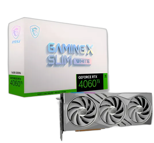MSI Gaming X Slim White Graphics Card RTX 4060ti 16gb Gddr6