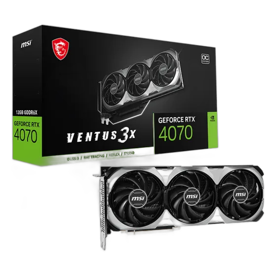 MSI GeForce RTX 4070 Ventus 3x 12g Oc Graphics Card GDDR6x