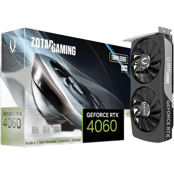 Zotac RTX 4060 Twin Edge GeForce OC Graphics Card 8GB GDDR6