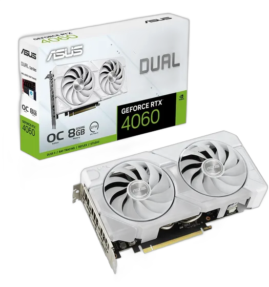Asus Dual GeForce RTX 4060 Evo White 8GB GDDR6 Graphics Card