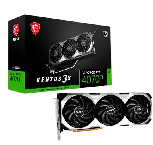 MSI Ventus 3X OC GeForce RTX 4070Ti 12GB GDDR6X Graphics Card