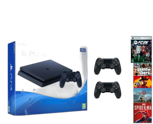 PlayStation 4 PS4 Slim 1TB Two Controllers + FIFA/FC 26 Game