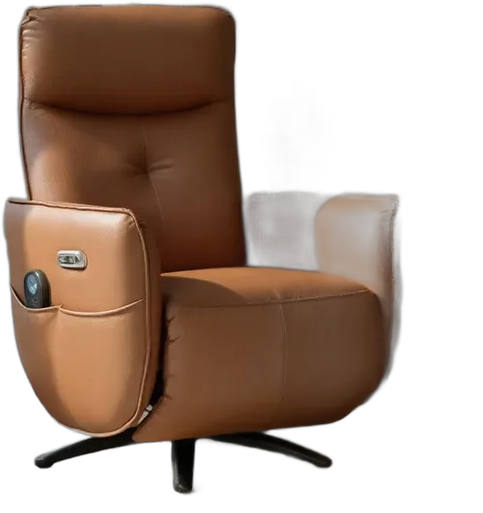 Bravinni Electric Massage Armchair, Faux Leather, Caramel