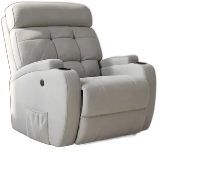 Electric Recliner Armchair with Premium Linen Fabric, Gray, Living Room