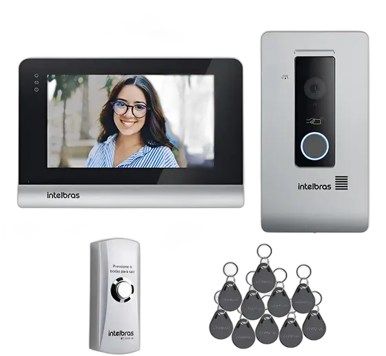 MVW 7070+ Fully Wireless IP WiFi Video Doorbell with Call Button, Silver/Black