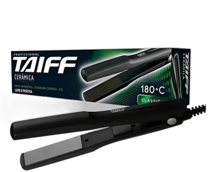 Professional Ceramic Flat Iron Classic 180° Taiff Dual Voltage Black 127/220v Black 127/220v