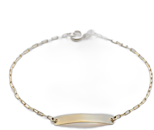 Baby Infant Flat Bracelet 18k Yellow Gold 1 cm 12.5 cm